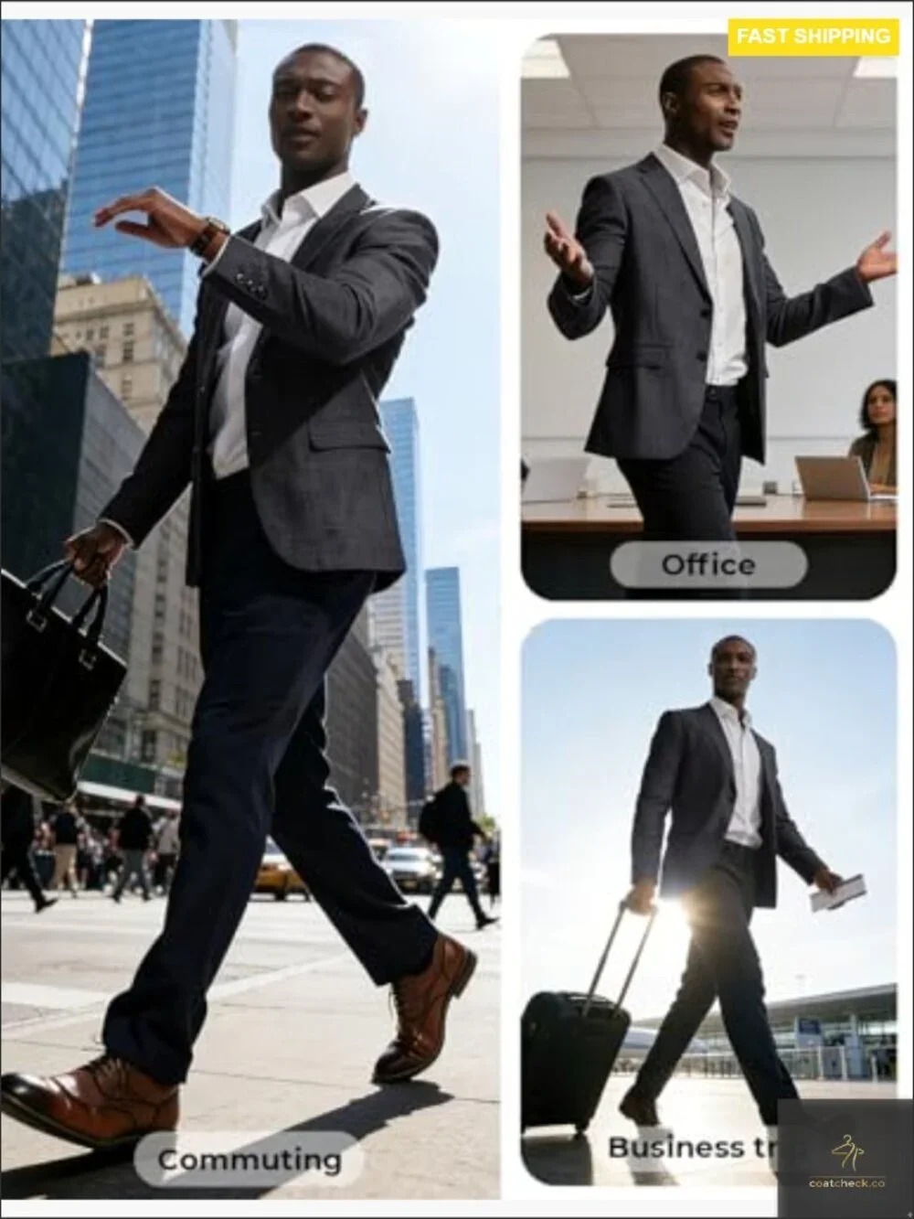 Lightweight Sport Coat Slim Fit Blazer Casual Two Button Notch Lapel Jacket
